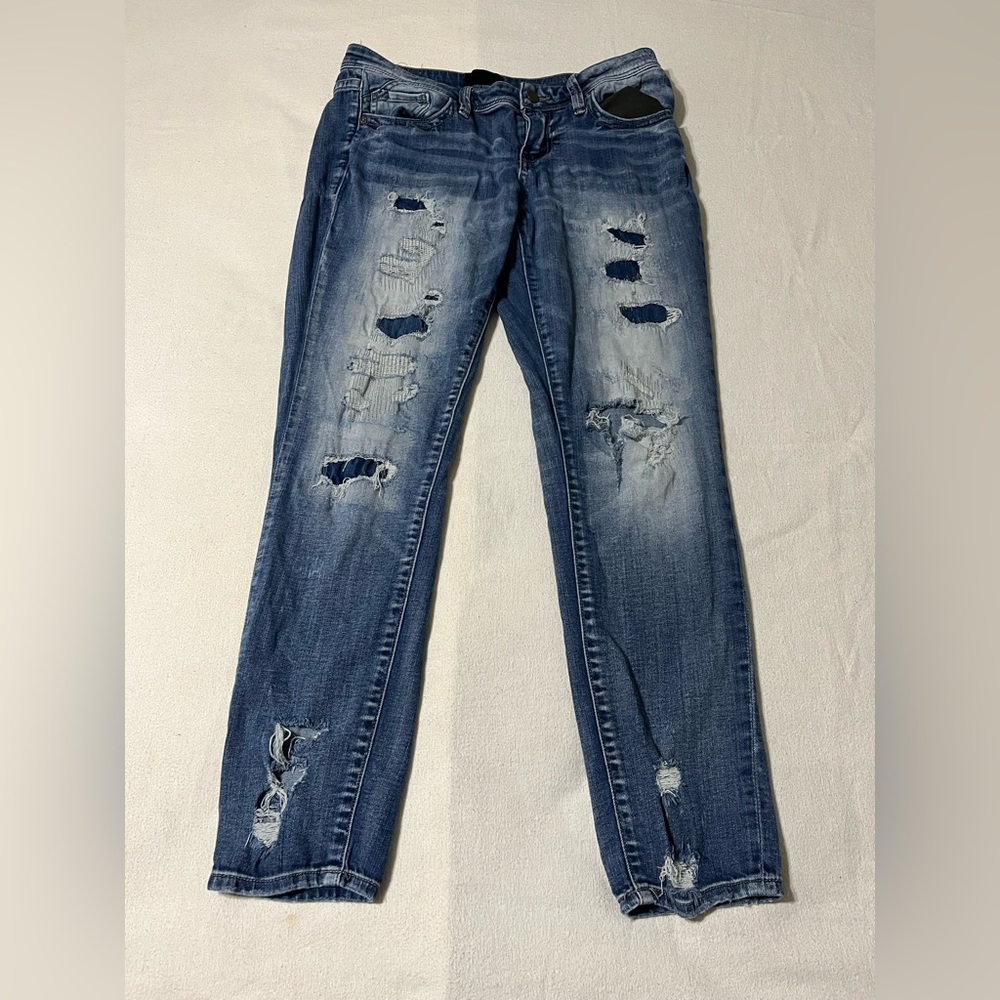 Buckle Black Women's 31x29 Fit No 53 Distressed Ankle Skinny Jeans